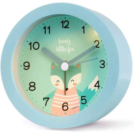 Perle Rare - Children's Alarm Clock Non Ticking, Small Analog Alarm Clock for Children Bedside Battery Operated, Loud Travel Alarm Clock Desk Clock