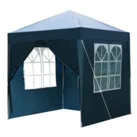 Clydpee - Waterproof Pop Up Gazebo with 4 Sides 2m x 2m, Gazebo for Outdoor Garden Pop Up Marquee with Carry Bag, Party Shading Tent Camping - Blue
