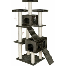 Tectake - Cat tree scratching post Knuti - cat scratching post, cat tower, scratching post - anthracite
