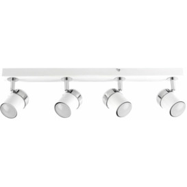 Rosie Spotlight Bar 4 Way Ceiling Light Fitting - White - Cool White Bulbs