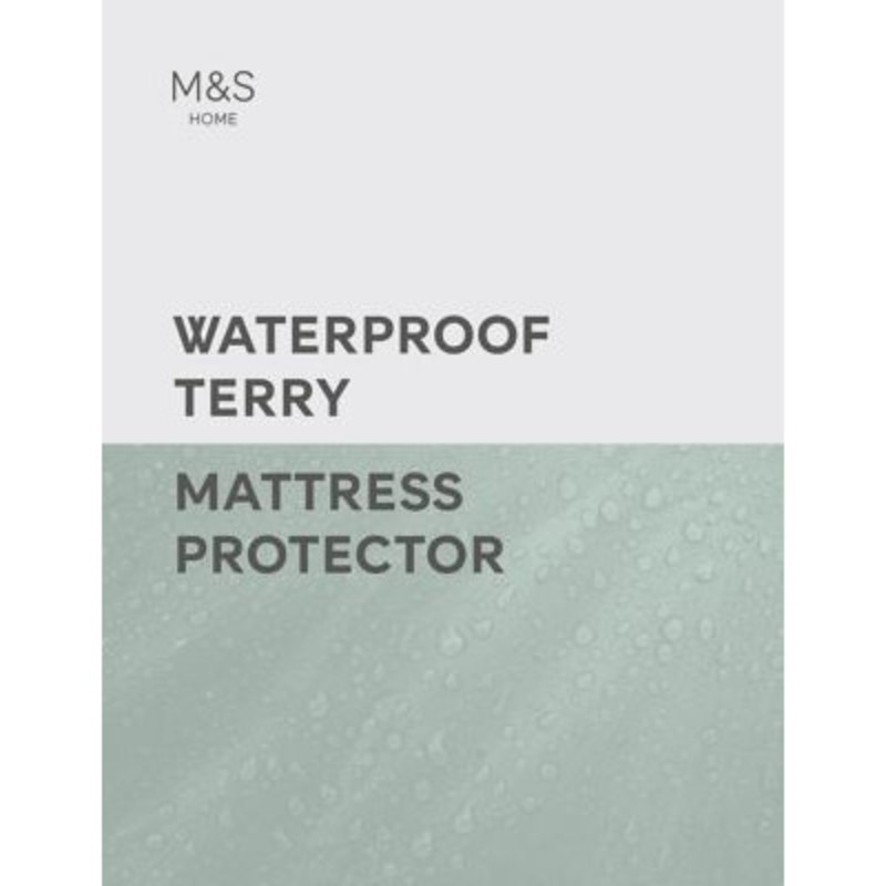 M&S Sleep Solutions Terry Waterproof Mattress Protector SGL White, White by Marks & Spencer