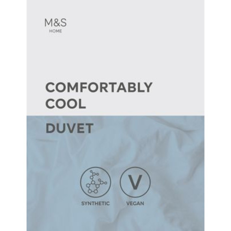 M&S Comfortably Cool 3 Tog Duvet 5FT White, White by Marks