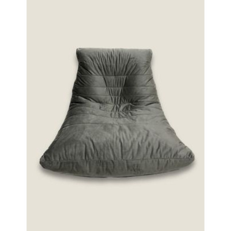 Kaikoo Grey Velvet Beanbag Chair, Grey by Marks & Spencer