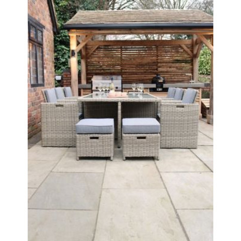Royalcraft Wentworth Rattan 10 Seater Garden Dining Set Natural