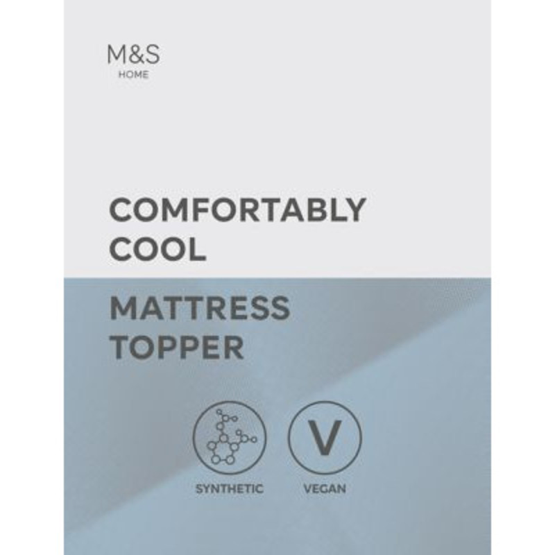 M&S Comfortably Cool Mattress Topper DBL White, White by Marks