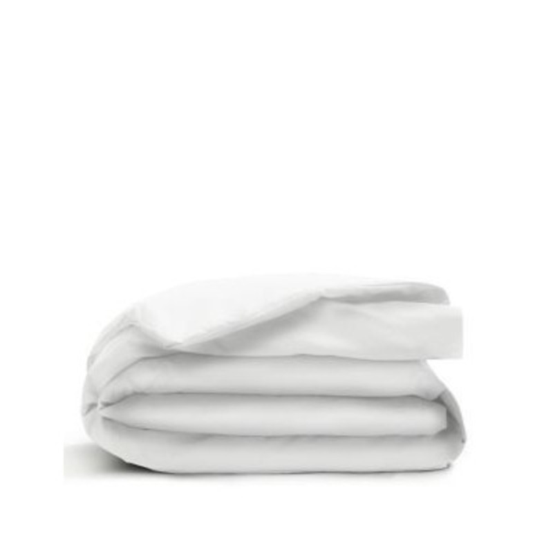 M&S Cotton Blend Non Iron Duvet Cover 6FT White, White by Marks