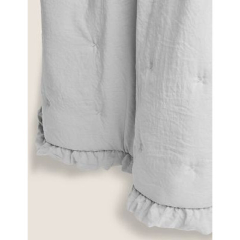 M&S Washed Quilted Bedspread XL Grey, Grey by Marks & Spencer