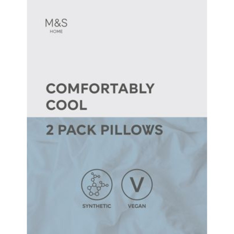 M&S 2pk Comfortably Cool Firm Pillows White, White by Marks & Spencer