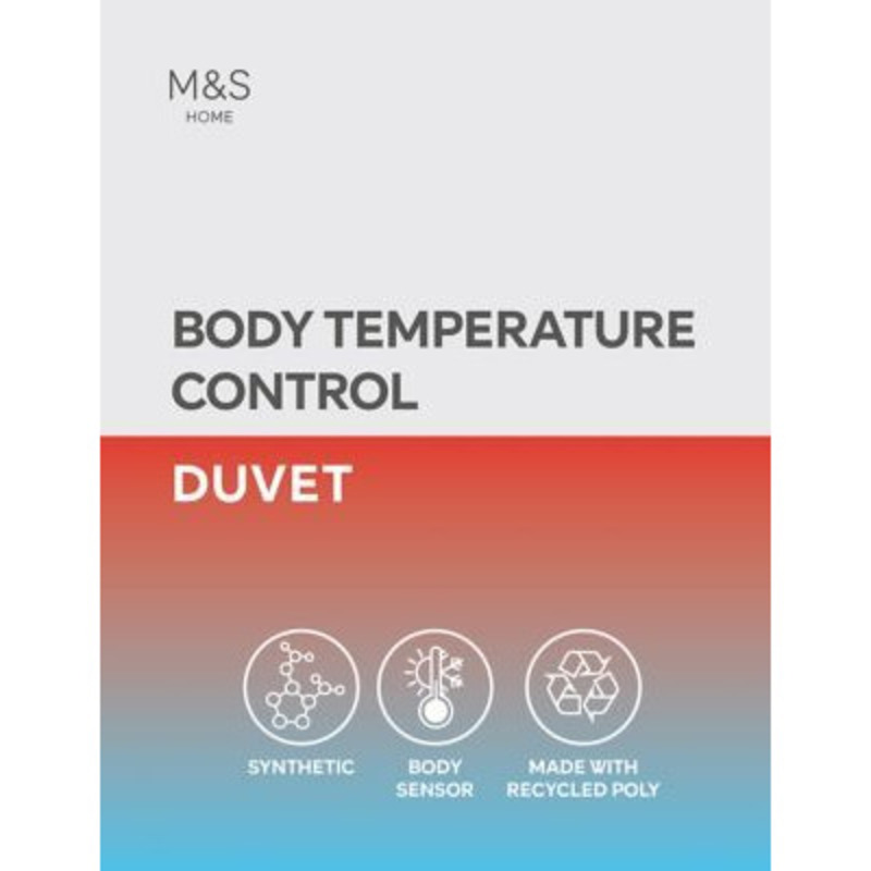 Body Sensor™ Body Temperature Control 1 Tog Duvet 6FT White, White