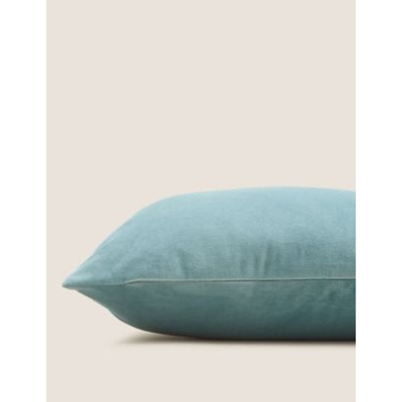 M&S Velvet Bolster Cushion Duck Egg, Duck Egg,Green,Navy,Charcoal