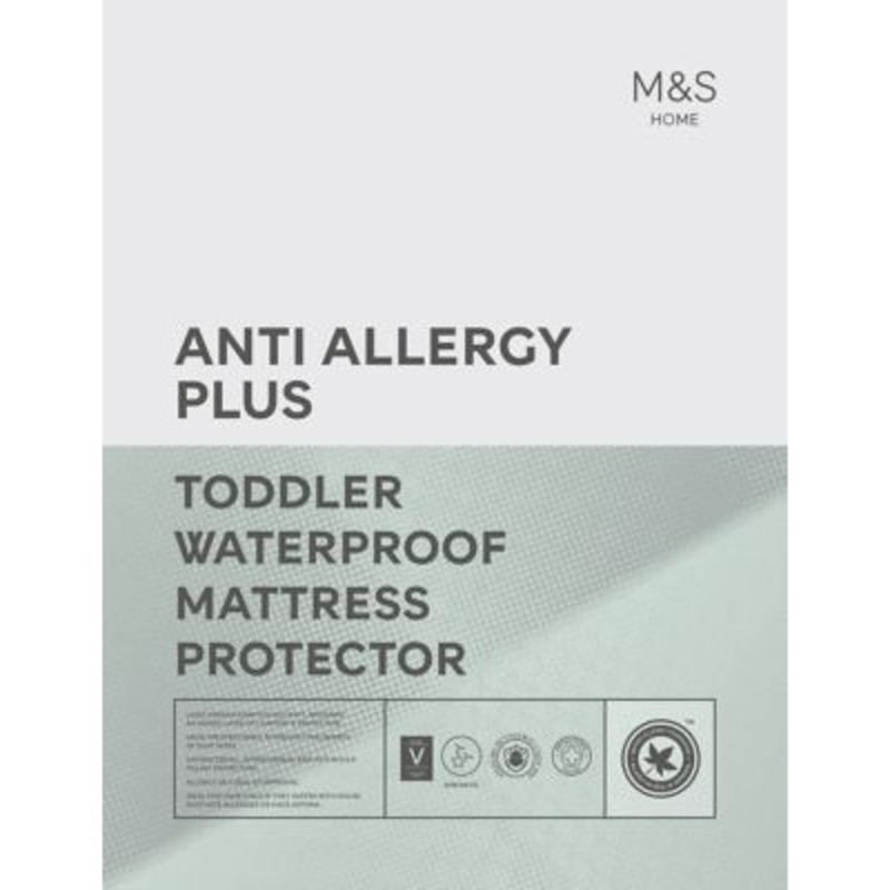 M&S Anti Allergy Cot Bed Mattress Protector TODDL White, White by Marks & Spencer