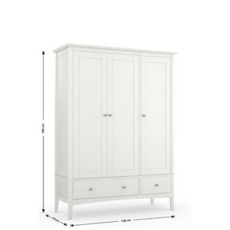 M&S Hastings Triple Wardrobe Soft White, Soft White,Grey,Mid Blue by