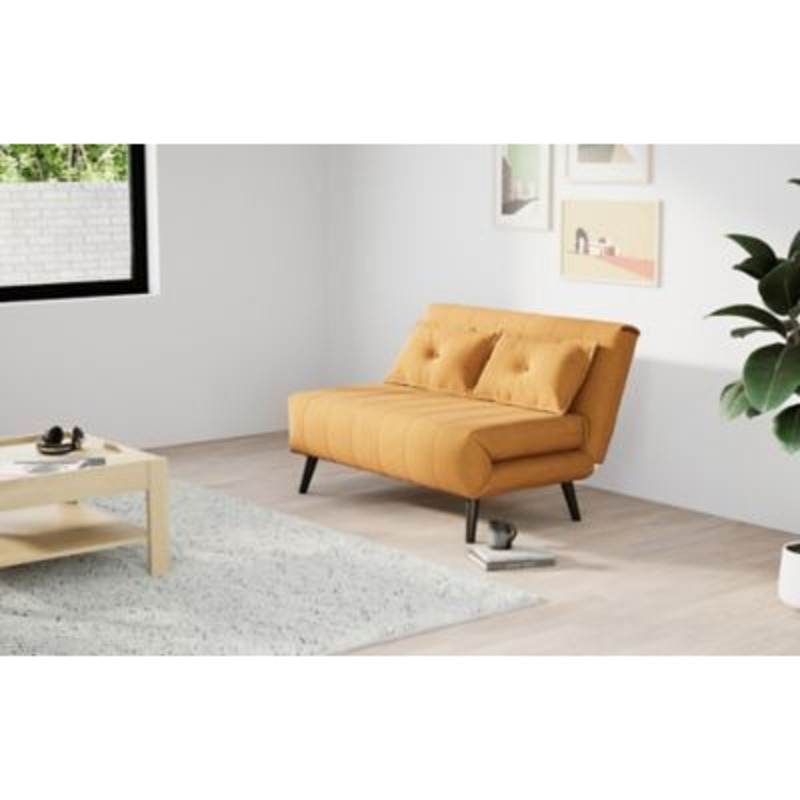 M&S Dylan Double Fold Out Sofa Bed FBSB Ochre, Ochre,Charcoal,Pearl