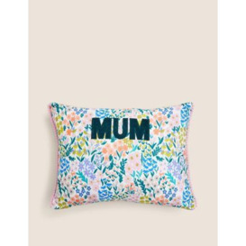 M&S  Cotton Linen Blend Mum Bolster Cushion - Multi, Multi
