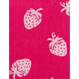 M&S Pure Cotton Strawberry Print Beach Towel - Pink Mix, Pink Mix