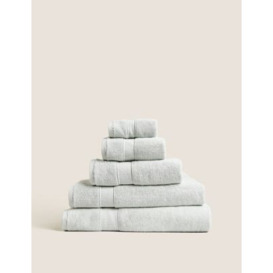 M&S  Luxury Silky Soft Cotton Towel with Modal - BATH - Seafoam, Seafoam,Apple,White,Charcoal,Ochre,Soft Blue,Cream,Blush