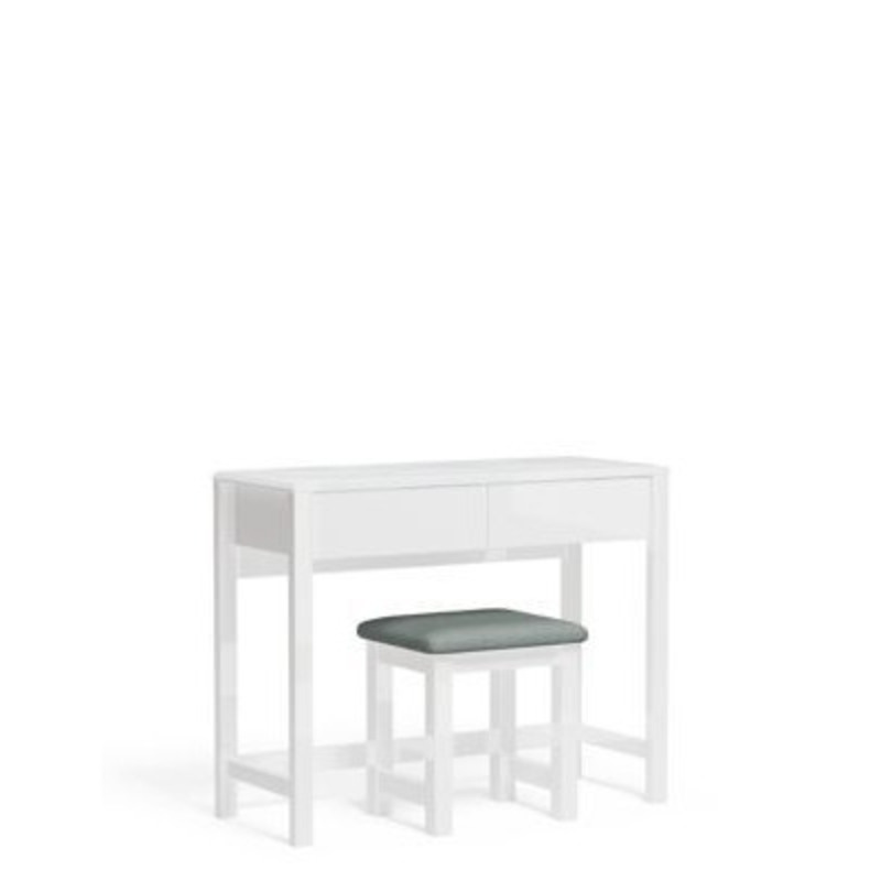 M&S Loxton Gloss Dressing Table & Stool White, White by Marks & Spencer