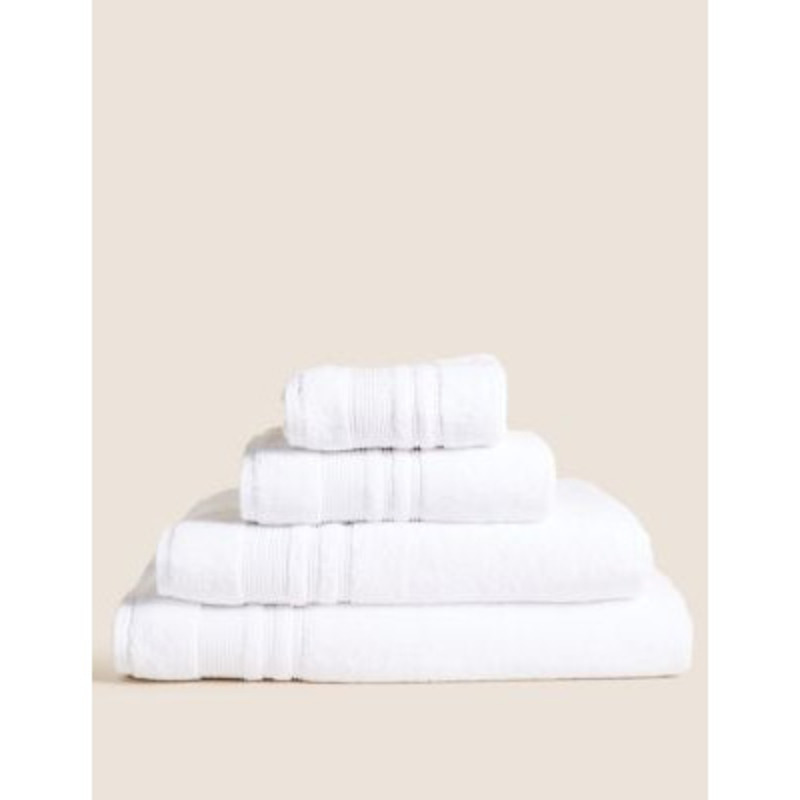 M&S Super Plush Pure Cotton Towel FACE White, White,Mauve,Walnut