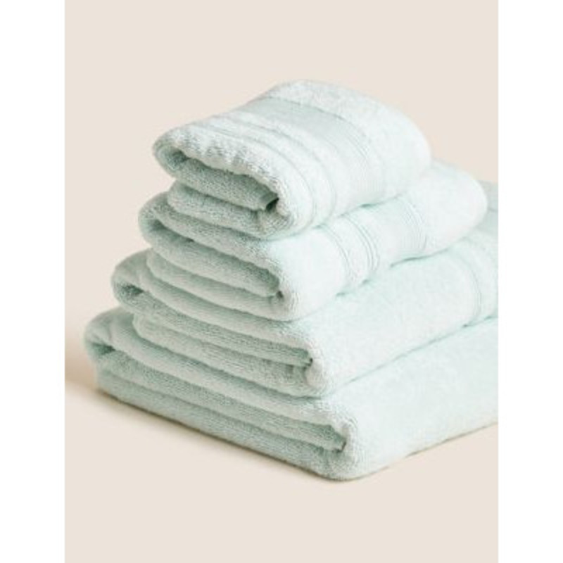 M&S Super Plush Pure Cotton Towel GUEST Duck Egg, Duck Egg by Marks