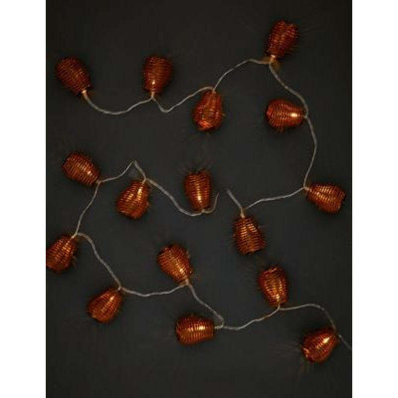 M&S 16 Wicker Outdoor Battery String Lights - Brown Mix, Brown Mix by ...