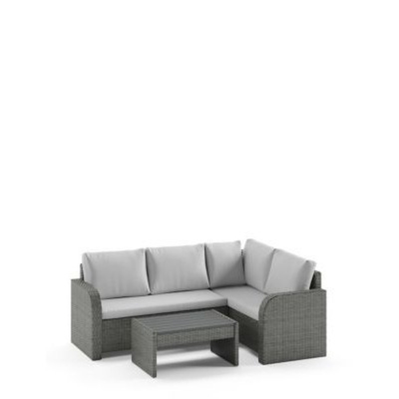 M&S Adelaide 4 Seater Rattan Effect Garden Corner Sofa Set Grey, Grey