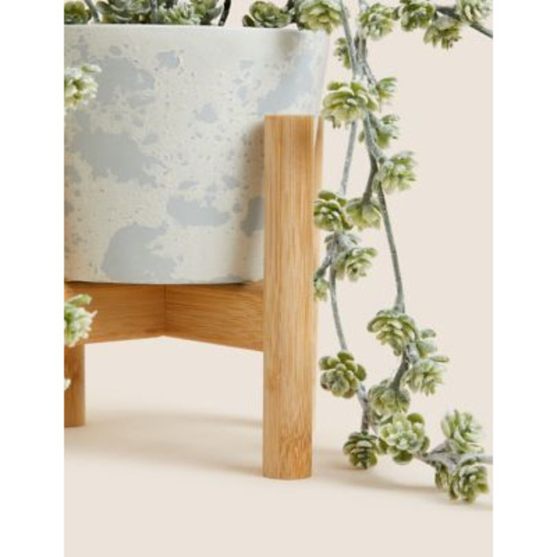 Moss & Sweetpea Artificial Trailing Plant in Concrete Pot Green
