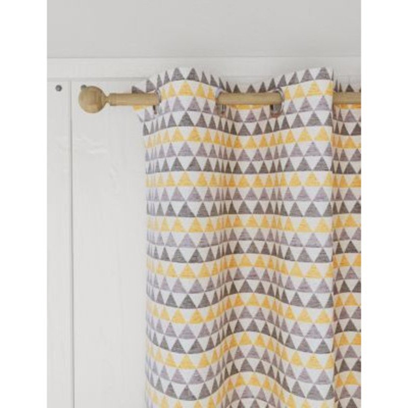 M&S Chenille Triangle Eyelet Curtains WDR72 Ochre, Ochre by Marks