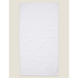 Ted Baker Pure Cotton Magnolia Textured Towel - HAND - White, White,Soft Pink,Sage