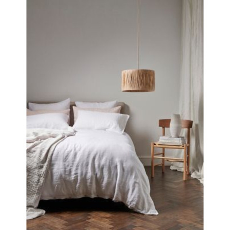Bedfolk Pure Linen Duvet Cover SGL White, White by Marks & Spencer