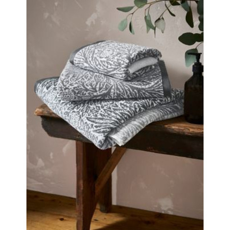 William Morris At Home Pure Cotton Marigold Towel BATH Grey Mix