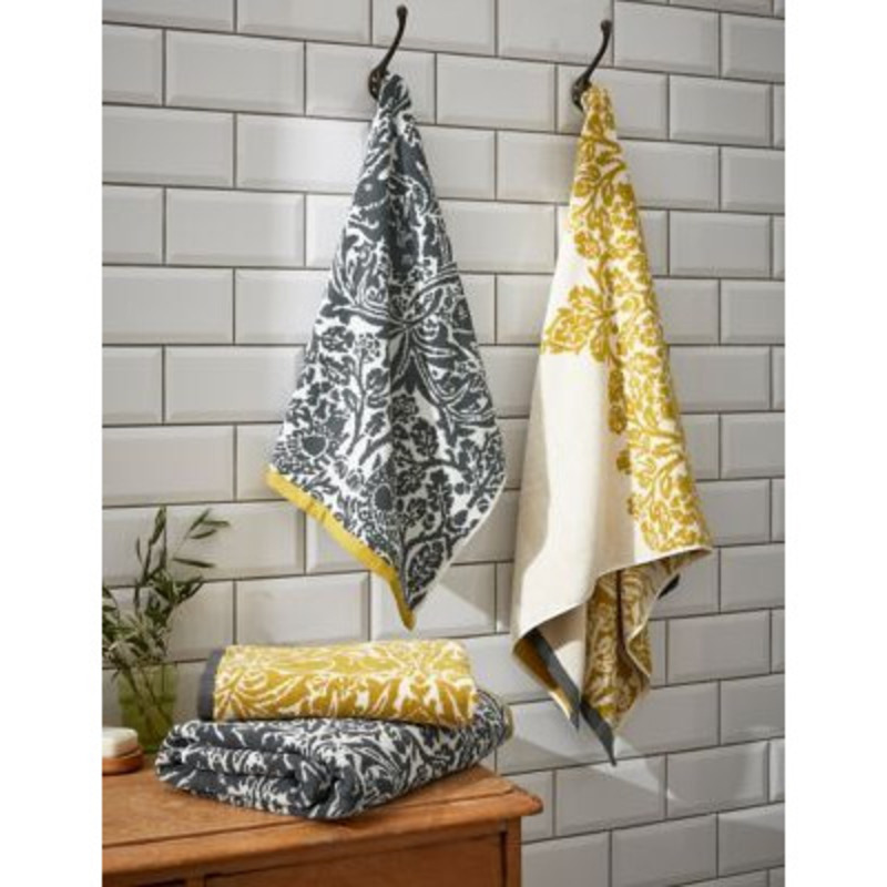 William Morris At Home Pure Cotton Brother Rabbit Towel EXL Ochre