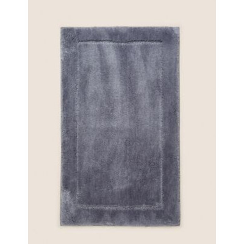 M&S Extra Large Quick Dry Bath Mat Silver Grey, Silver Grey,White by