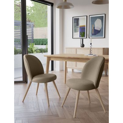 M&S Set of 2 Nord Boucle Dining Chairs - Oatmeal, Oatmeal by Marks ...