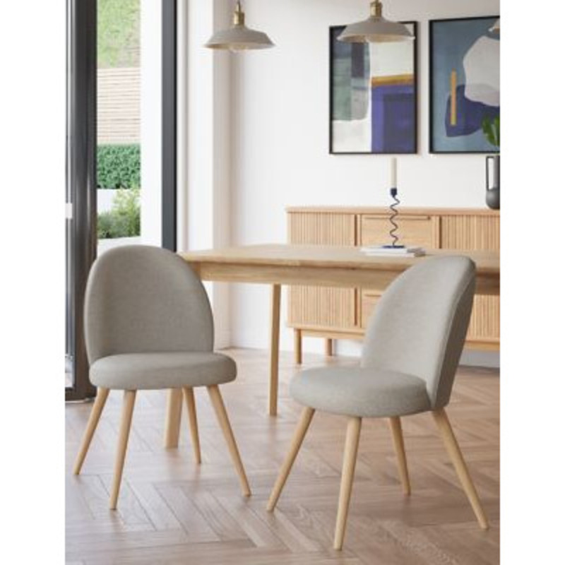 M&S Set of 2 Nord Dining Chairs Natural, Natural,Grey by Marks