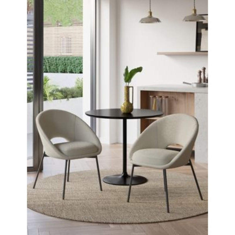 M&S Set of 2 Curve Dining Chairs - Soft White, Soft White,Oatmeal by Marks & Spencer | ufurnish.com