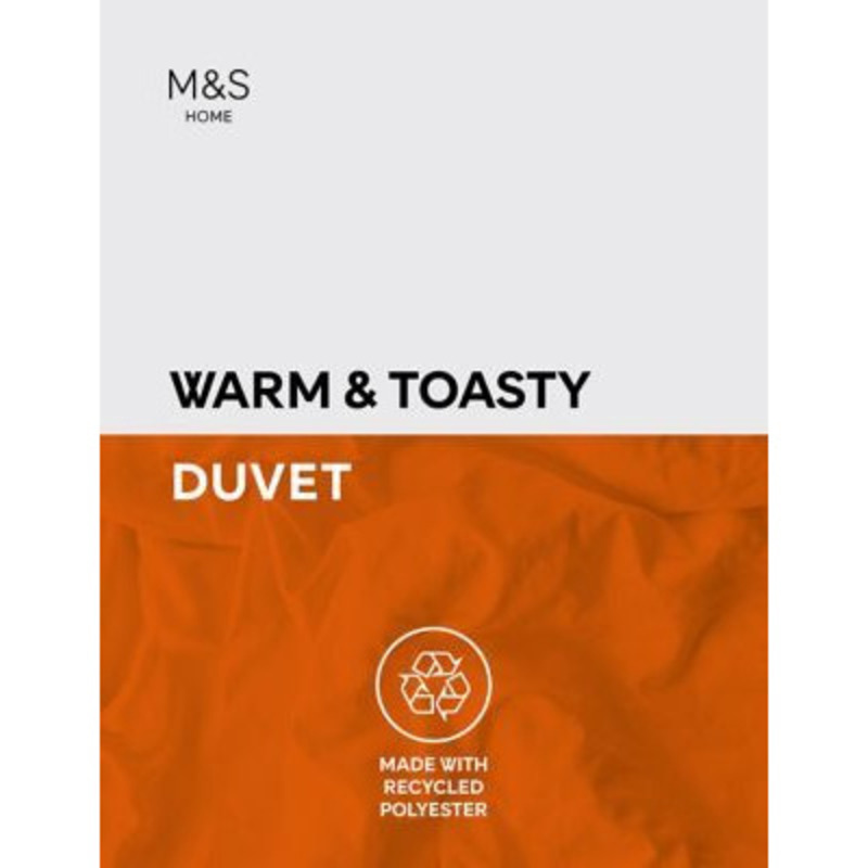 M&S Warm & Toasty 15 Tog Duvet 5FT White, White by Marks & Spencer