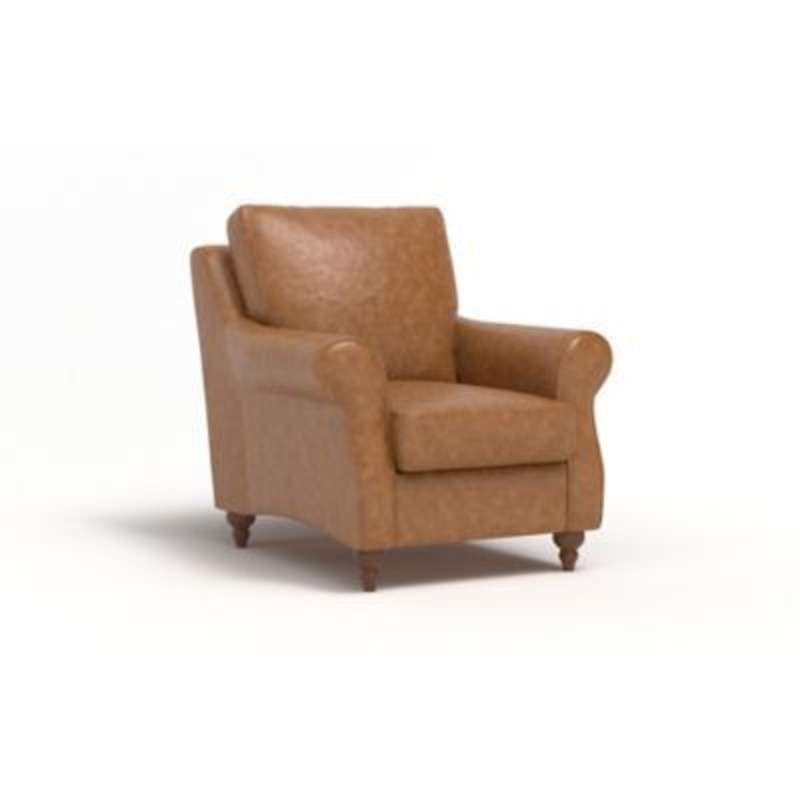 M&S Rowan Leather Armchair CHR Teak, Teak,Chocolate by Marks & Spencer
