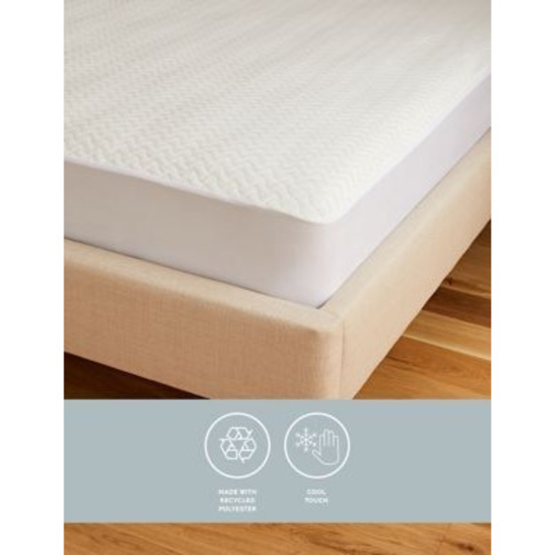 Sleep Solutions Ultra Cool Mattress Protector DBL White, White by