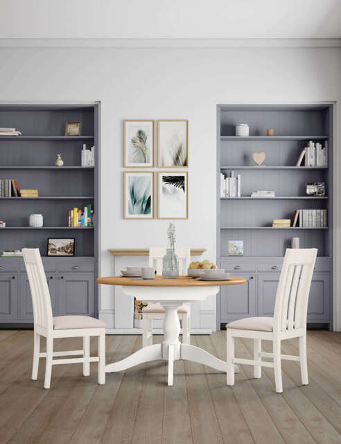 M&S Padstow Round 4-6 Seater Extending Dining Table - Ivory, Ivory by ...