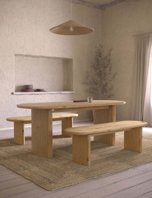 M&S X Fired Earth Blenheim 8 Seater Dining Table - Natural, Natural by Marks & Spencer ...