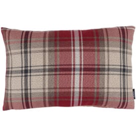 Angus Red + White Tartan Pillow, Polyester Filler / 50cm x 30cm