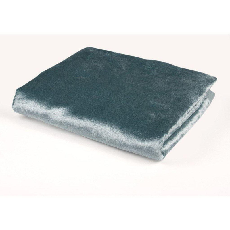 Duck Egg Blue Crushed Velvet Throws & Runners, Extra Large (200cm x