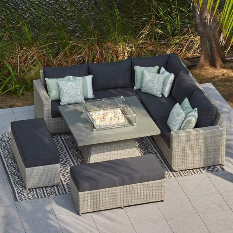 9 Seat Corner Rattan Garden Sofa and Coffee Table Set by Moda ...