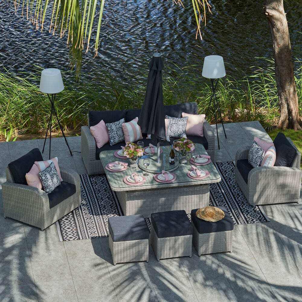 Moda Rising Table 8 Seat Rattan Sofa Set with Garden Rising Table by Moda Furnishings ...