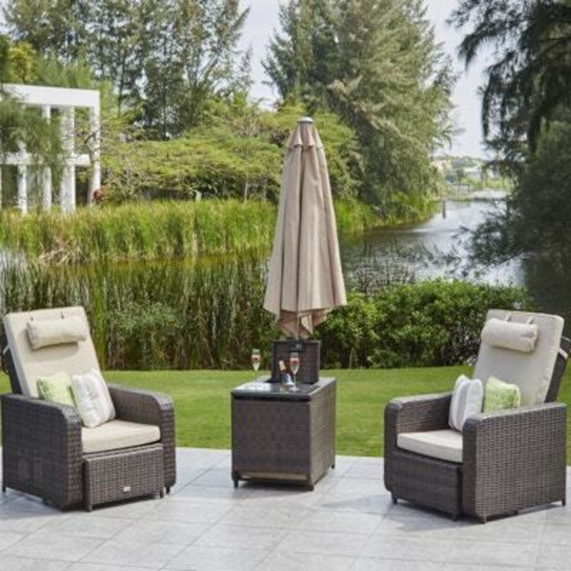 Rattan Garden Reclining Sofa Chair Daybed or Sunlounger Furniture by