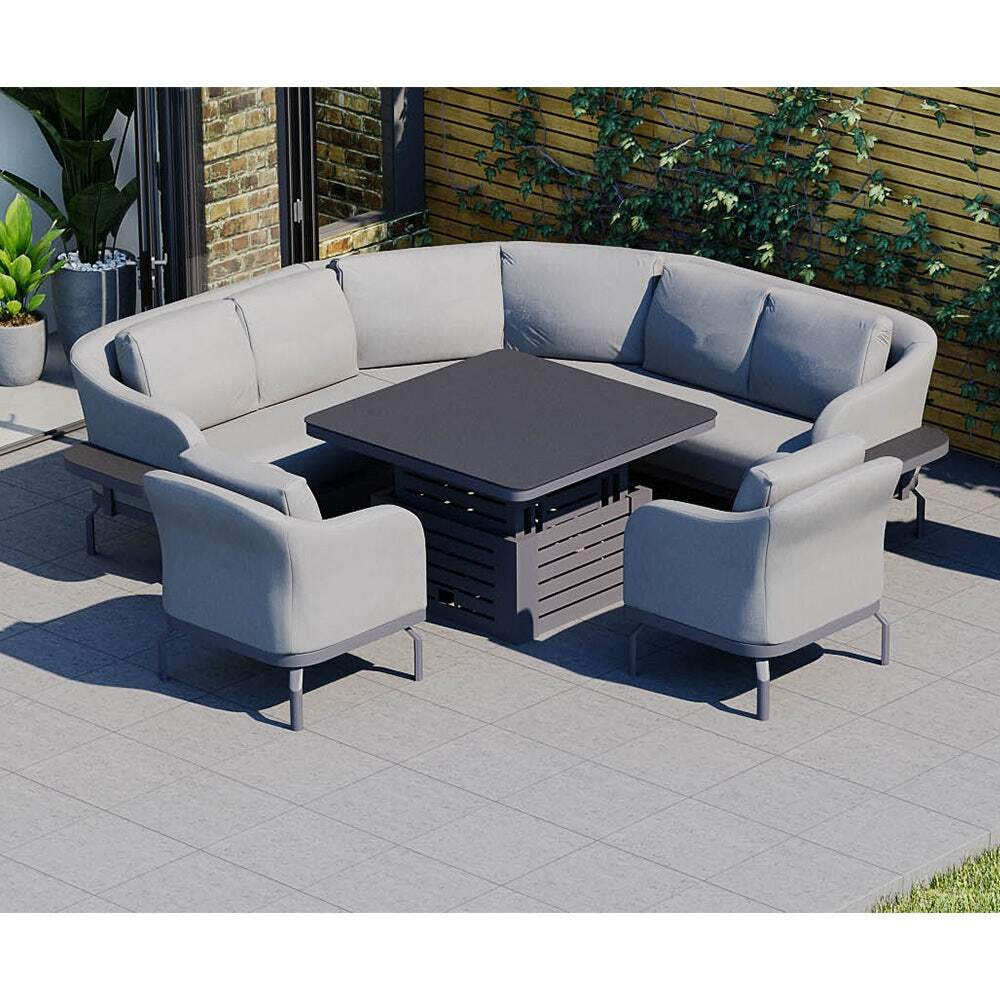 Moda Rising Table Belgravia 4L - Angled Corner Sofa with Square Rising Table and ...