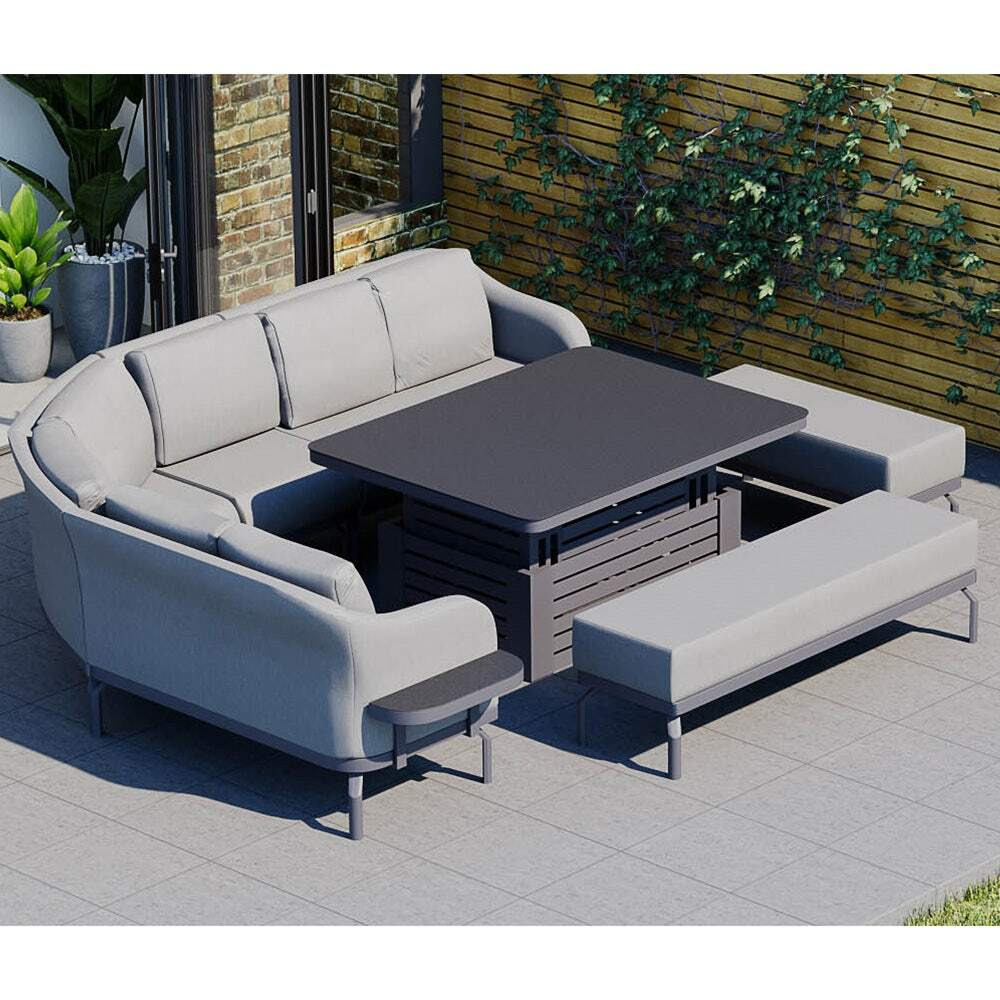 Moda Rising Table Belgravia 3Q - Extended Angled Corner Sofa with Rising Table and ...