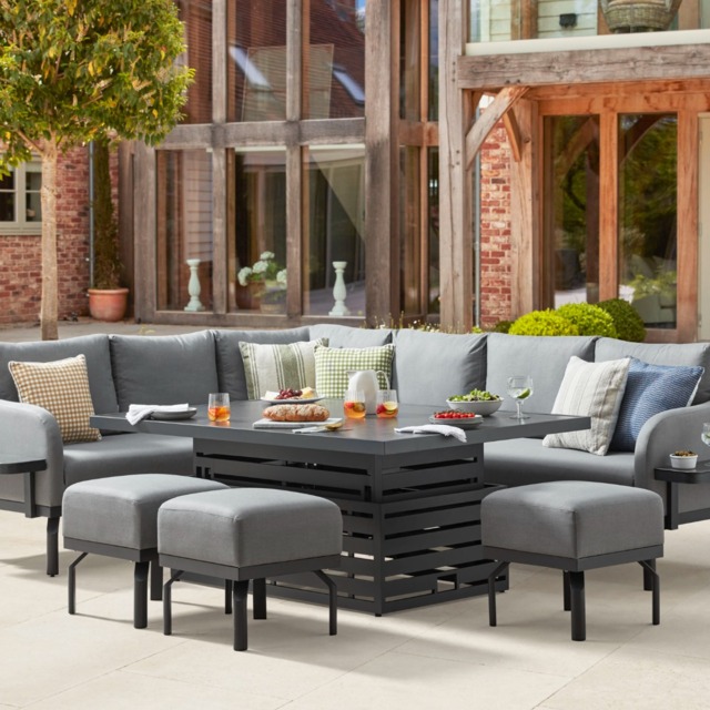 Moda Rising Table Belgravia 2S - Extended Corner Sofa with Rising Table and Footstools by ...