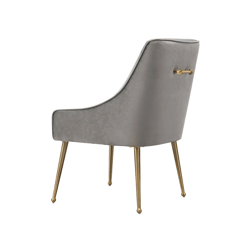 Mason Dining Chair Dove Grey Brushed Gold Legs by MyFurniture