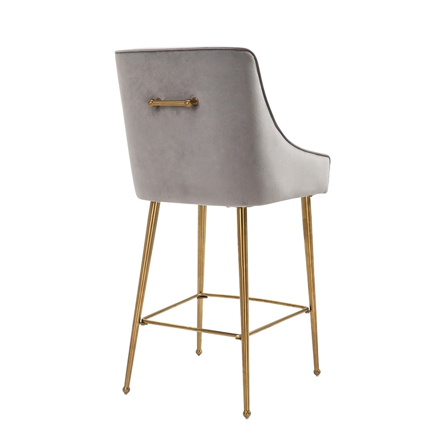 Mason Bar Stool Dove Grey Brushed Gold Legs by MyFurniture